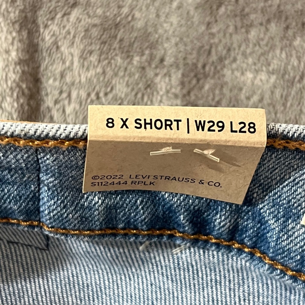Levi's Wedgie Straight Women 29/8 Light Blue Distressed High Rise Jeans - Picture 5 of 7